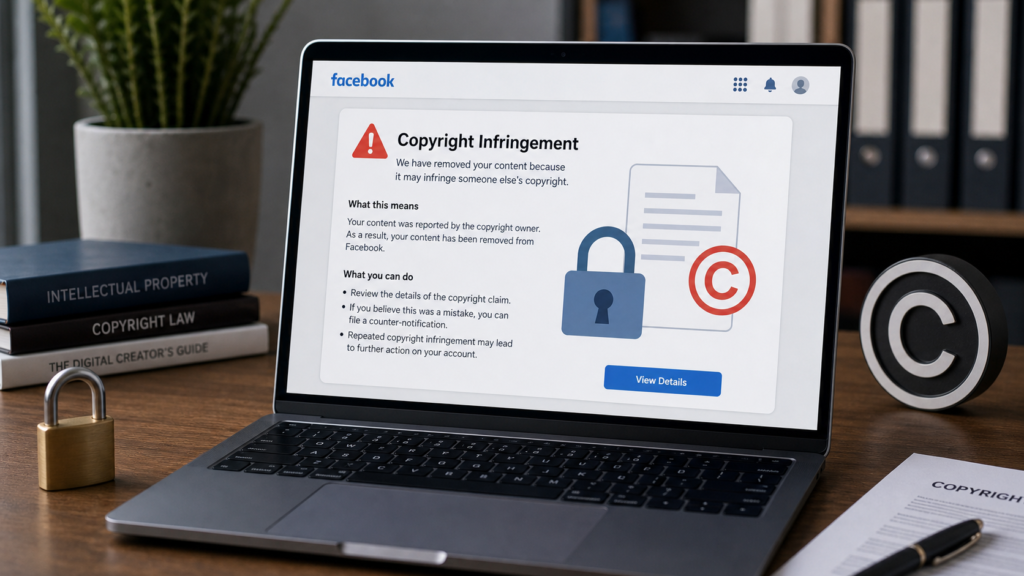 Message Meta Copyright Infringement sur Facebook