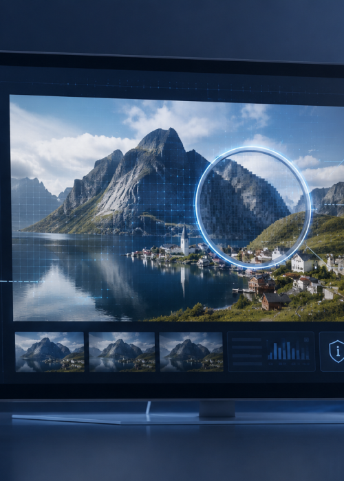 Illustration d’un outil de vérification d’image générée par intelligence artificielle