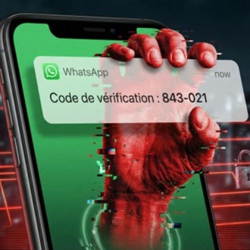 Illustration d'une tentative de piratage WhatsApp via la demande frauduleuse du code de vérification à 6 chiffres.