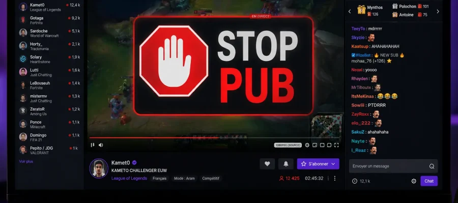 bloquer les pubs sur Twitch en 2026