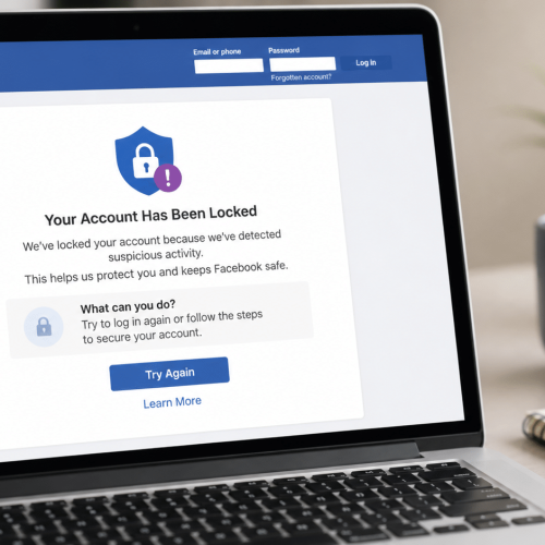 Compte Facebook verrouillé ou restreint sur écran de connexion